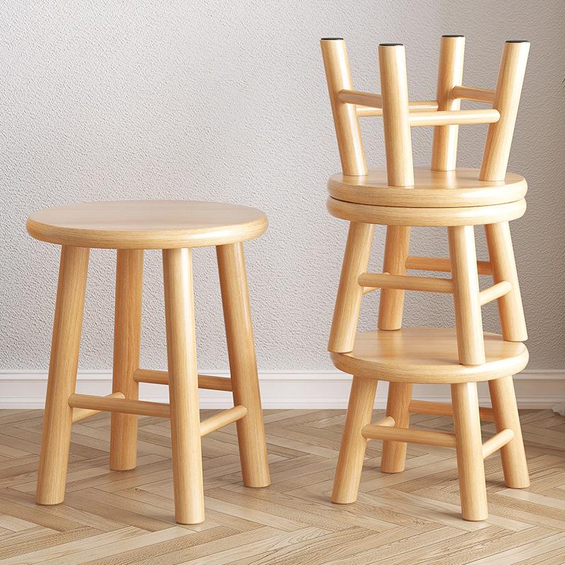 家用纯实木圆凳小矮凳子简约中式门口换鞋凳客厅沙发脚凳结实圆凳