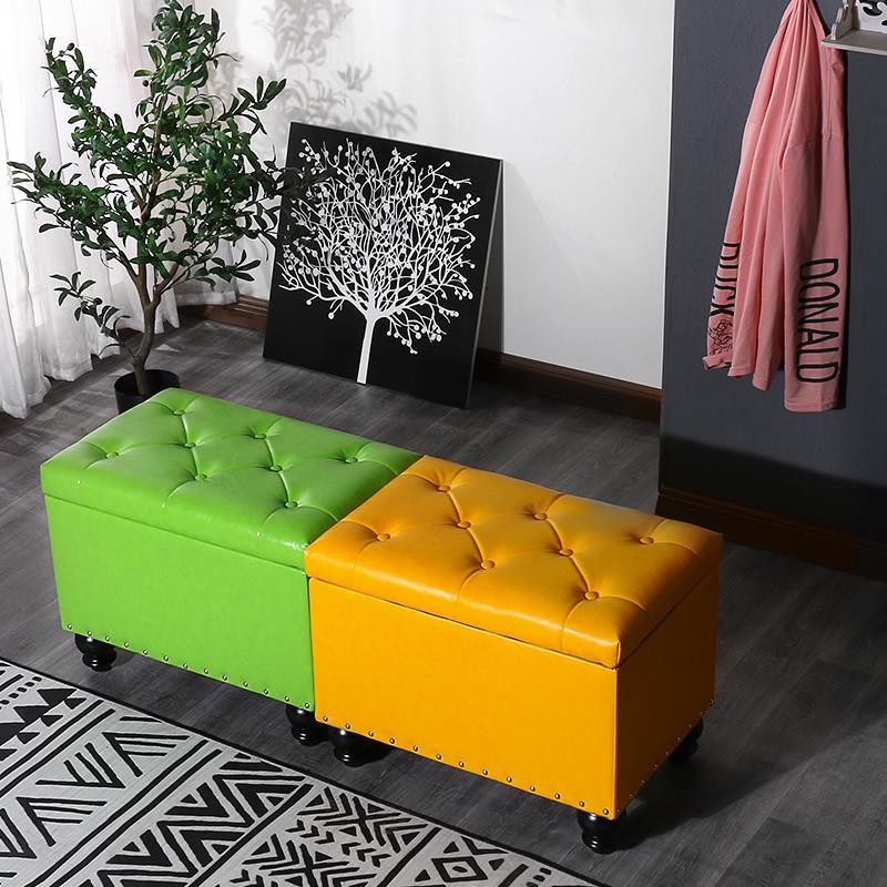 9U简约收纳凳小沙发凳矮凳梳妆凳床尾凳搁脚矮櫈皮革换鞋