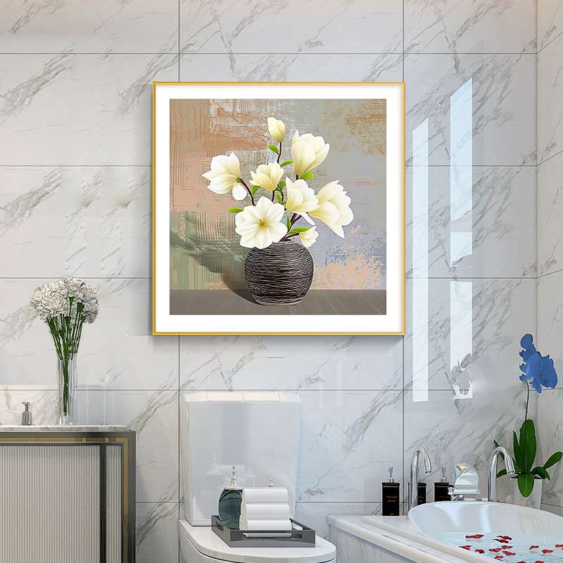 卫生间防水装饰画现代简约花卉厕所浴室挂画酒店洗手间墙面壁画图片