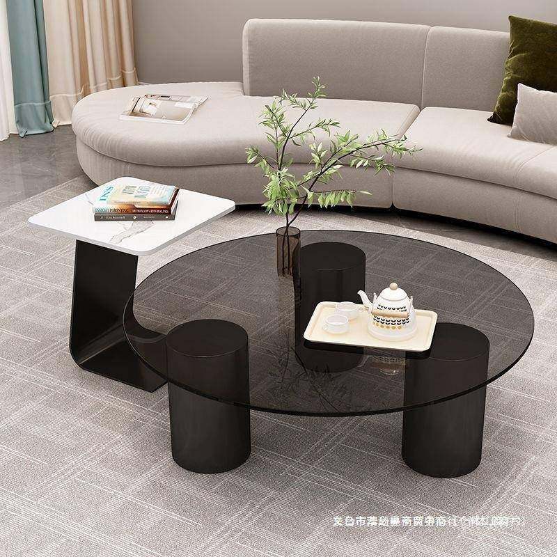 客厅家用茶几小户型网红组合玻璃圆形卧室茶几简约玻璃茶几边几,鲜花速递/花卉仿真/绿植园艺,割草机/草坪机,淘宝优惠券,粉丝福利购,淘宝优惠卷