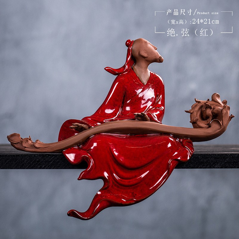 新中式创意陶瓷人物工艺z品摆件中国风客厅摆设装饰