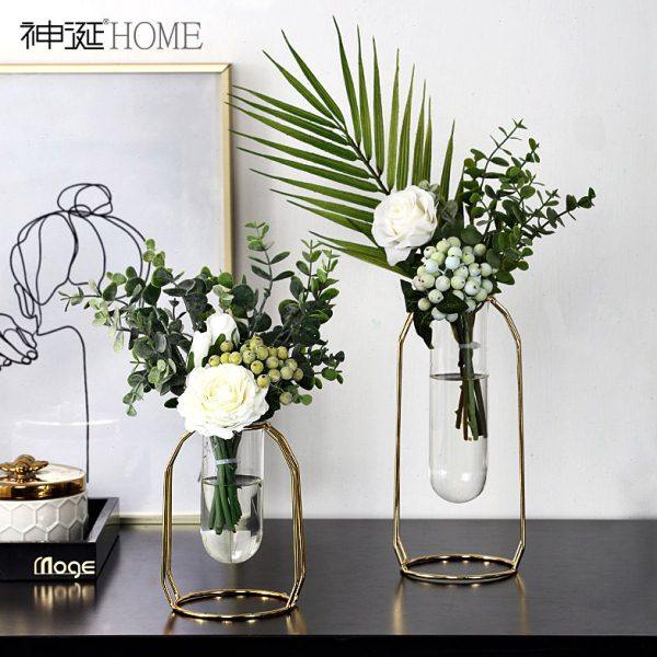 北欧轻奢试管透明玻璃花瓶摆件高级感创意家居餐桌电视柜插花装饰,家居饰品,花瓶,淘宝优惠券,粉丝福利购,淘宝优惠卷