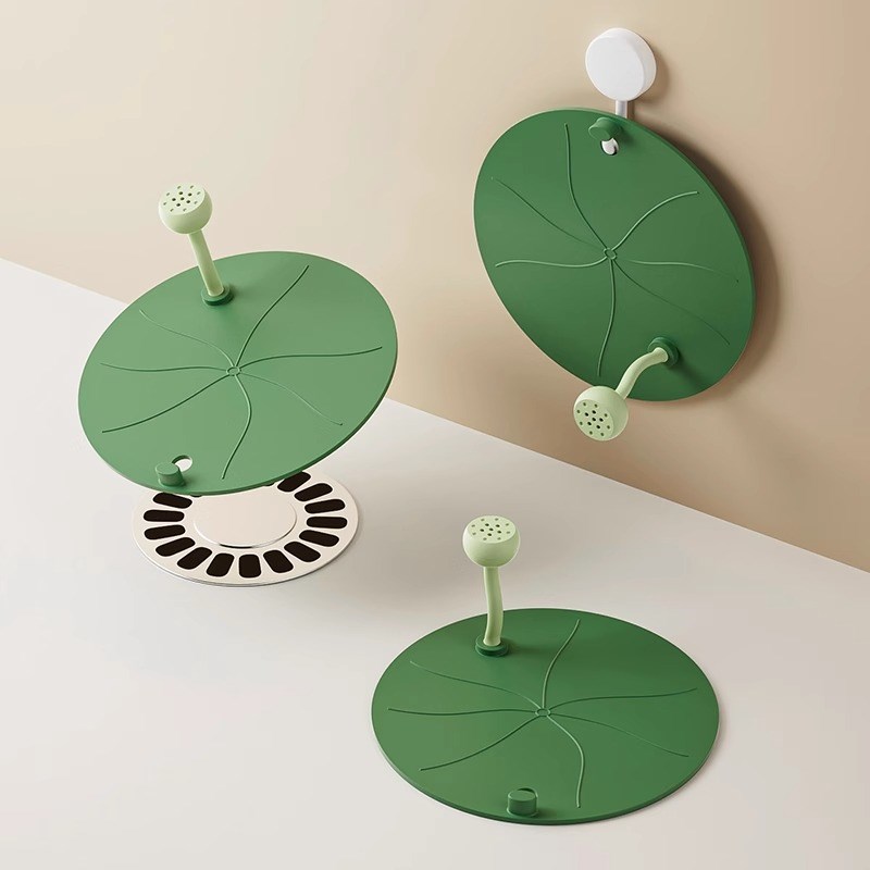 荷叶地漏b防臭器下水道封口盖防反味堵臭器硅胶垫密封地漏贴封闭