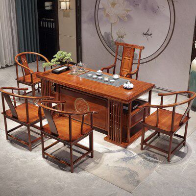 花梨木红木禅意功夫茶几台实木新中式客厅家用办公室喝茶桌椅组合