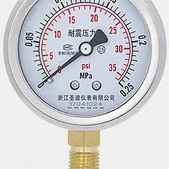 YTN-60不锈钢外壳抗震耐震压力表YN60-0.25MPA 35PSi