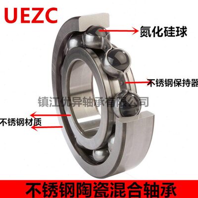 不锈钢混合陶瓷轴承S6200 6201 6202 6203 6204 6205 6206ZZ