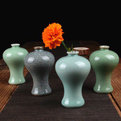 青瓷创意摆件手工个性时尚桌面小花器家居装饰品水培花插小号花瓶