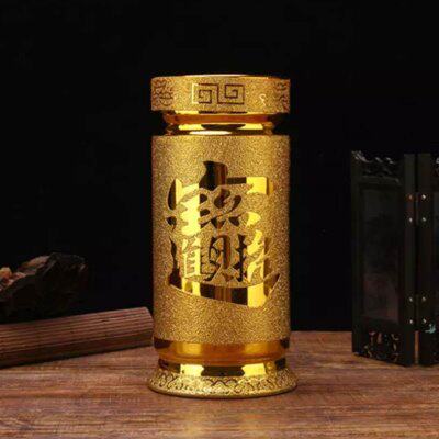 中秋用品陶瓷插香炉插香座金色沙金供奉摆件法器仙家佛字佛具厂
