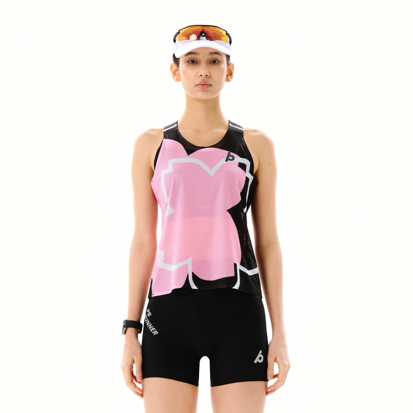 PBRUNNER26SS樱花系列男女款背心马拉松/路跑竞速运动速干T恤上衣