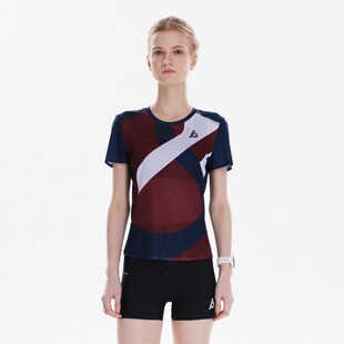 PBRUNNER城市精英复古系列 女短袖马拉松/跑步运动速干超轻短袖