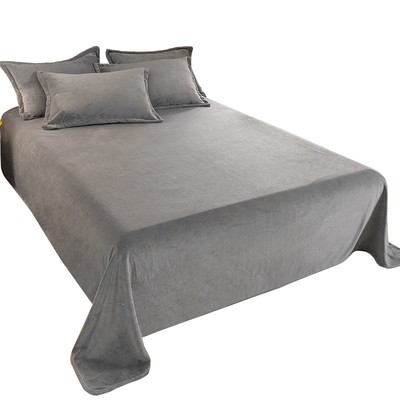 珊瑚法兰a绒绒床单单件绒面牛奶绒毯秋季被单宿舍灰色毛毛毯铺床