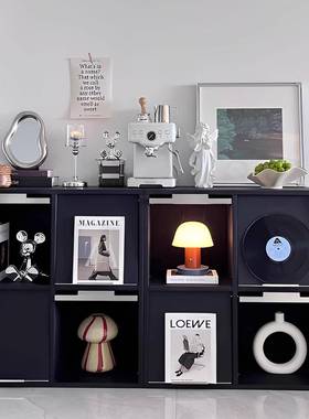 黑色斗柜卧室收纳柜床尾置物柜客厅柜子靠墙收纳柜皮埃尔柜八斗柜