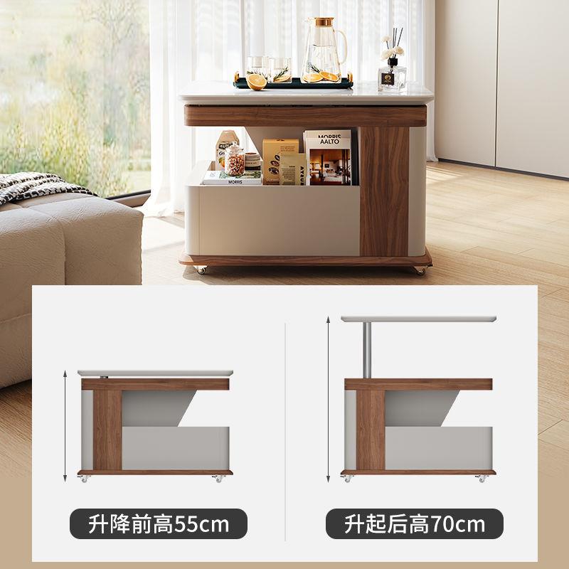 现代简约小户型茶几高级移动升降多功能小推车轻奢客厅沙发家用一