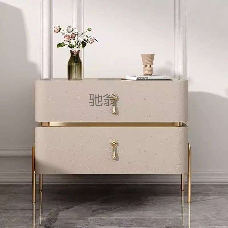 3x新款实木意式床头柜卧室家用简约现代卧室床边柜北欧收纳柜免安