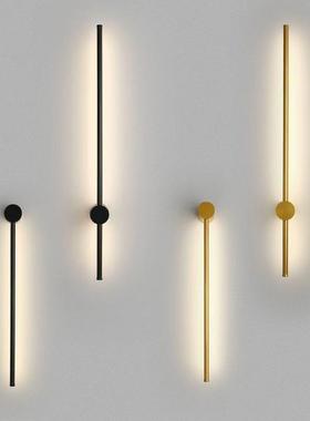 黑色金色室内壁灯可调节一字型壁灯客厅卧室简约长条壁灯厂家