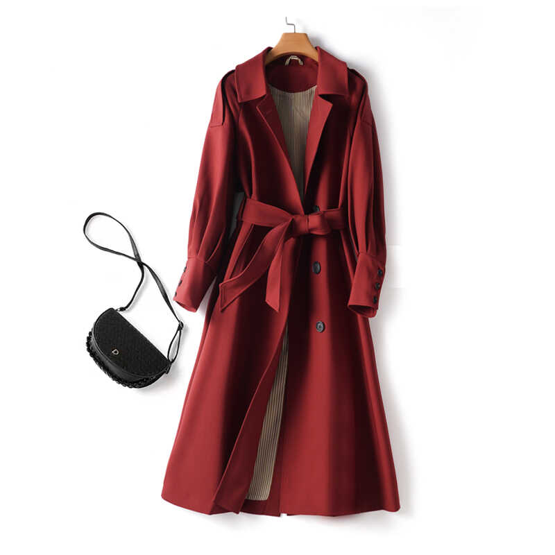 高级感风衣外套女2024秋装新款中长款气质收腰双排扣英伦风大衣