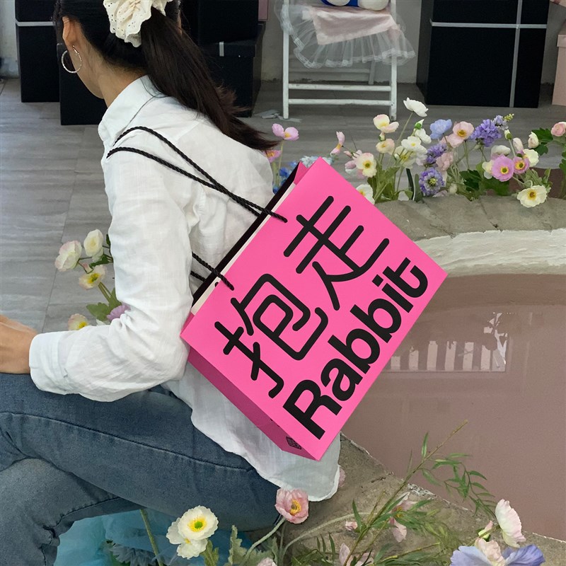 服装店手提袋定制logo高级感袋子化妆品女装白卡包装袋潮流纸袋