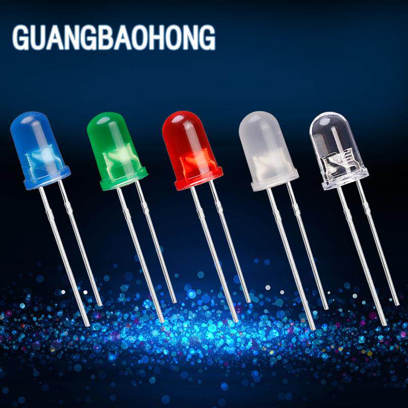 有边F5/5mm圆头雾状暖白光长脚 f5乳白色暖白光直插LED发光二极管