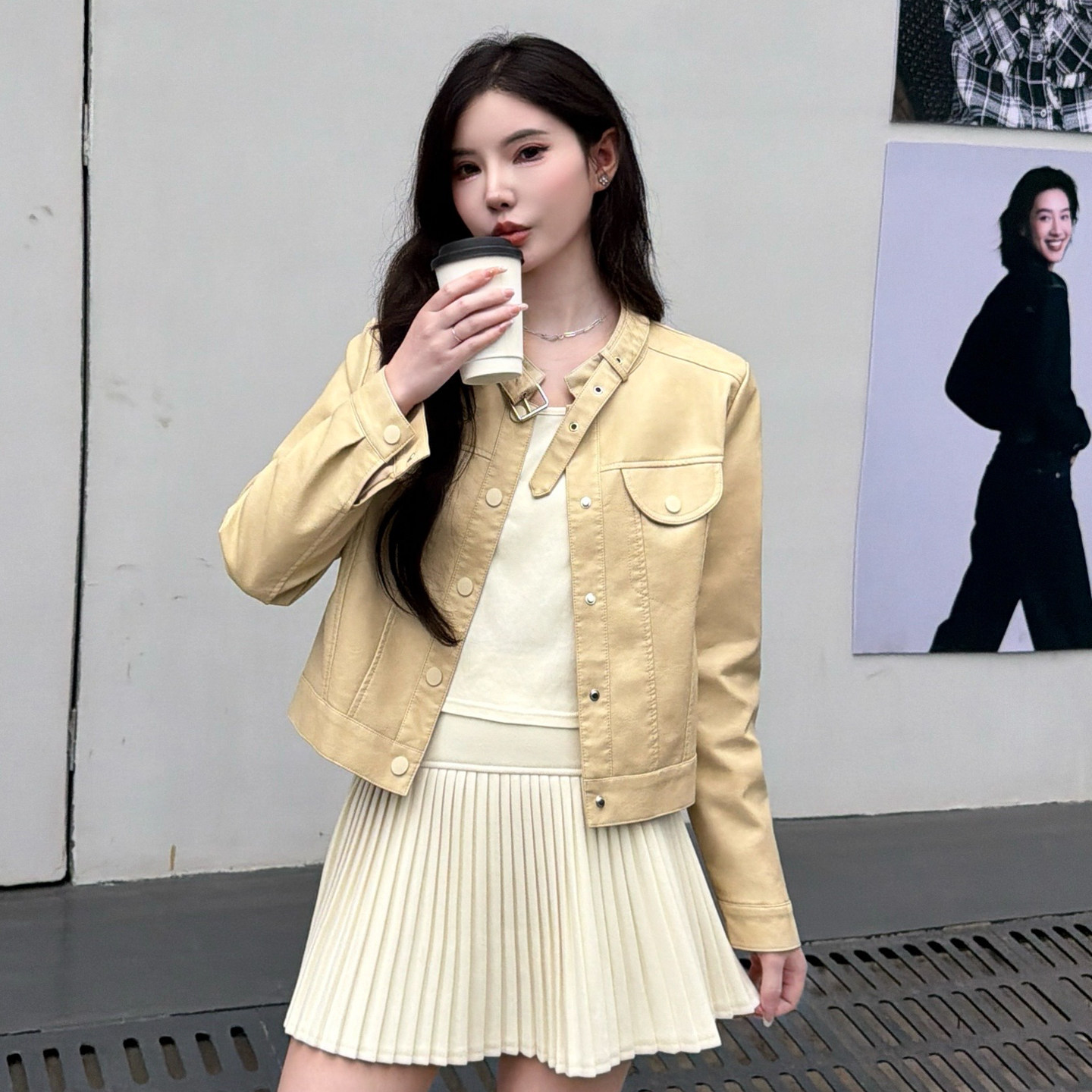 酷飒风短款皮衣外套女立领小个子时尚皮夹克PU机车服2026春季新款