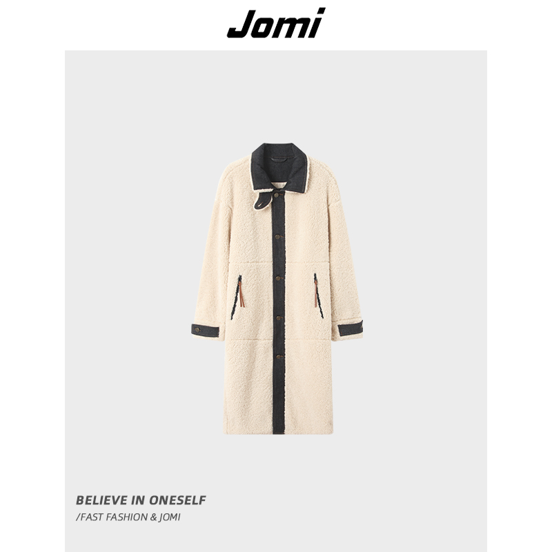 【花花推荐】JOMI女装设计师高级感撞色拼接长款外套