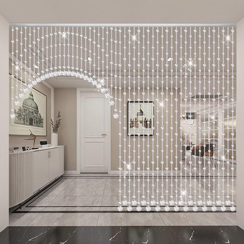 水晶门帘珠帘g客餐厅隔断帘家用卧室过道商铺简约装饰挂帘子免打