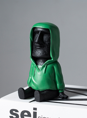 北欧创意树脂工艺品摆件客厅电视柜办F公室桌面装饰品复活节岛石