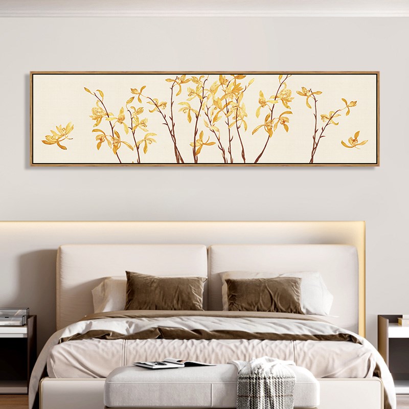 新中式酒店装饰画玉兰p花卧室床头画牡丹家和富贵挂画客厅餐厅壁图片