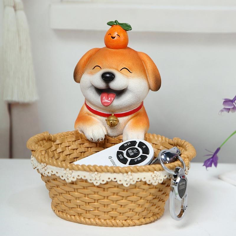 进门口摆件e放钥匙收纳玄关入户鞋柜置物客厅乔迁新居搬家狗装饰
