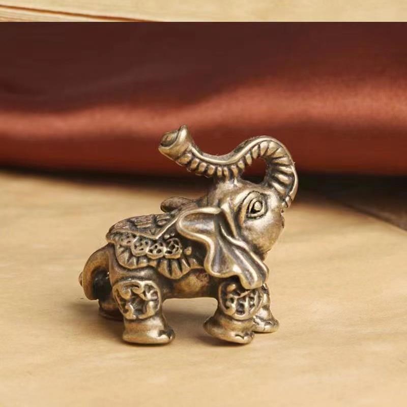 黄铜大象摆件一对号家居客招v财吉QWF象金属如旺意象小福财福禄厅