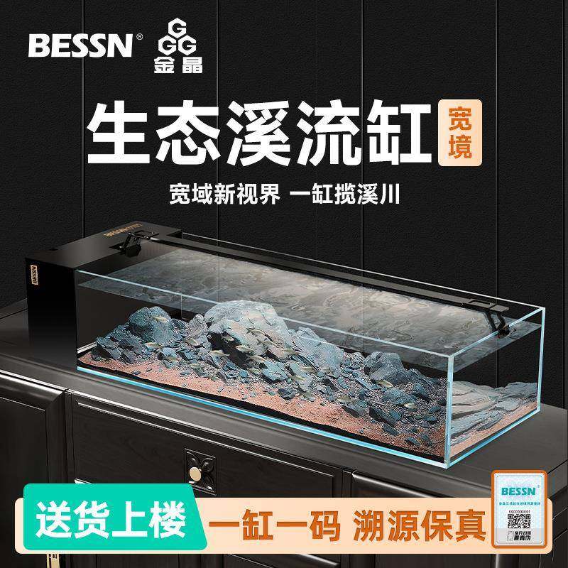 BESSN血脉觉醒宽境2025新款侧滤鱼缸客厅桌面贝森金晶五线超白缸