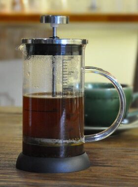咖啡壶 玻璃法压壶/家用法式滤压壶 耐热冲茶器 玻璃量杯 600ml