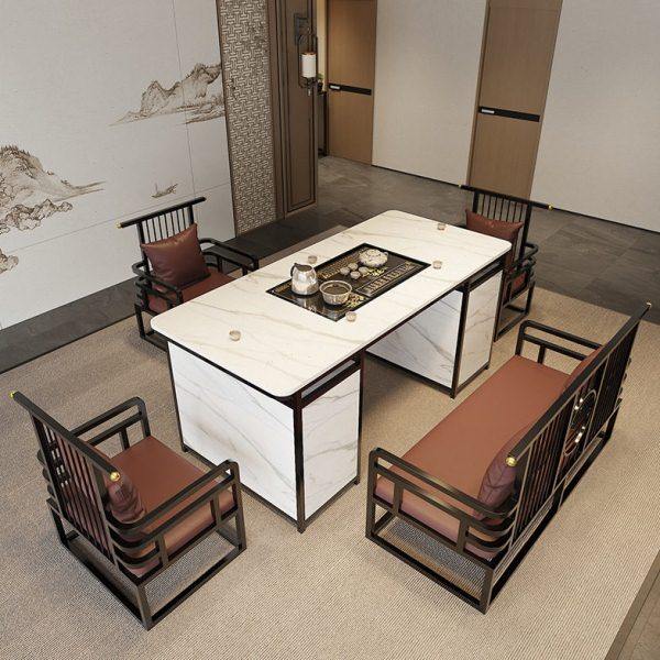 岩板茶桌椅组合现轻奢级感公室烧水壶一体简约茶台多功能,商业/办公家具,茶台/茶桌,淘宝优惠券,粉丝福利购,淘宝优惠卷