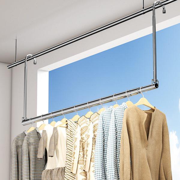 不锈钢伸缩晾衣杆室内室外阳台家用防盗窗免打孔被子悬挂式晾衣架,家装主材,隐形晾衣架,淘宝优惠券,粉丝福利购,淘宝优惠卷