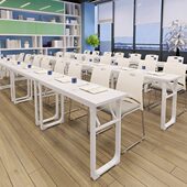 教育机构折叠培训桌椅组合学生课桌椅辅导桌长条桌会议桌课桌拼接