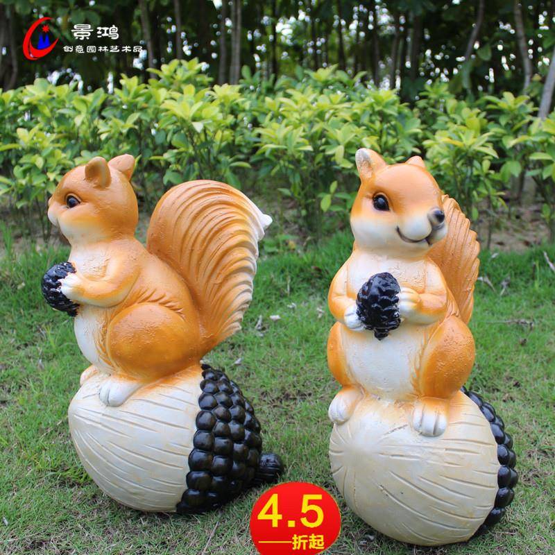 户外花园摆件仿真动物雕塑园林庭院爬树上挂件草坪装饰小松鼠摆件