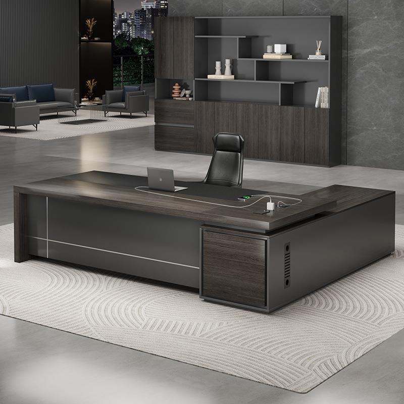 简约现代总裁室家具单人经理主管桌子大班台大气老板办公桌椅组合