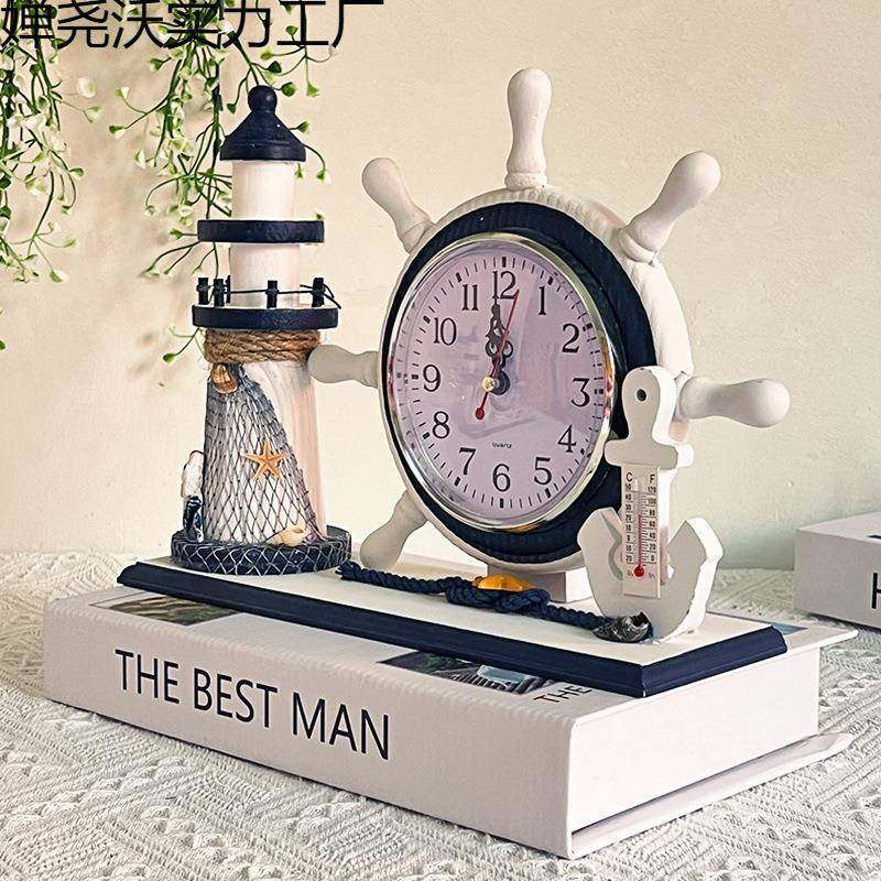地中海钟表静音家用台式座钟创意时钟摆台摆放式桌面摆件客厅卧室
