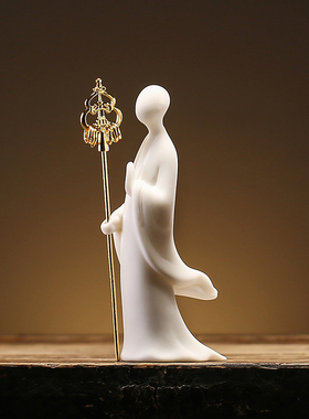 创意陶瓷无相佛人物摆件居室客厅书房会所茶道禅R意装饰摆设工艺