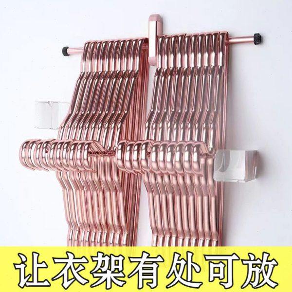 衣架收纳神器铝合金免打孔阳台挂式多功能整理架免钉收纳架省空间,收纳整理,金属衣架,淘宝优惠券,粉丝福利购,淘宝优惠卷