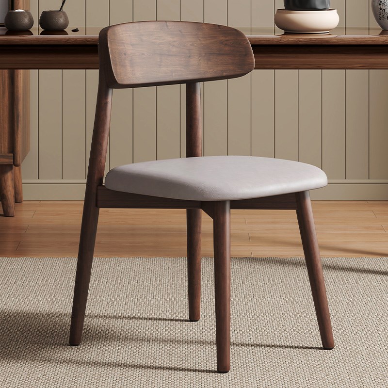 北欧实木椅子餐椅m家用书房靠背椅餐桌椅餐厅奶油风白色凳子现代