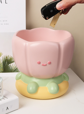 玄关钥匙收纳摆件郁金p香床头梳妆台置物盒客厅餐桌桌面家居装饰