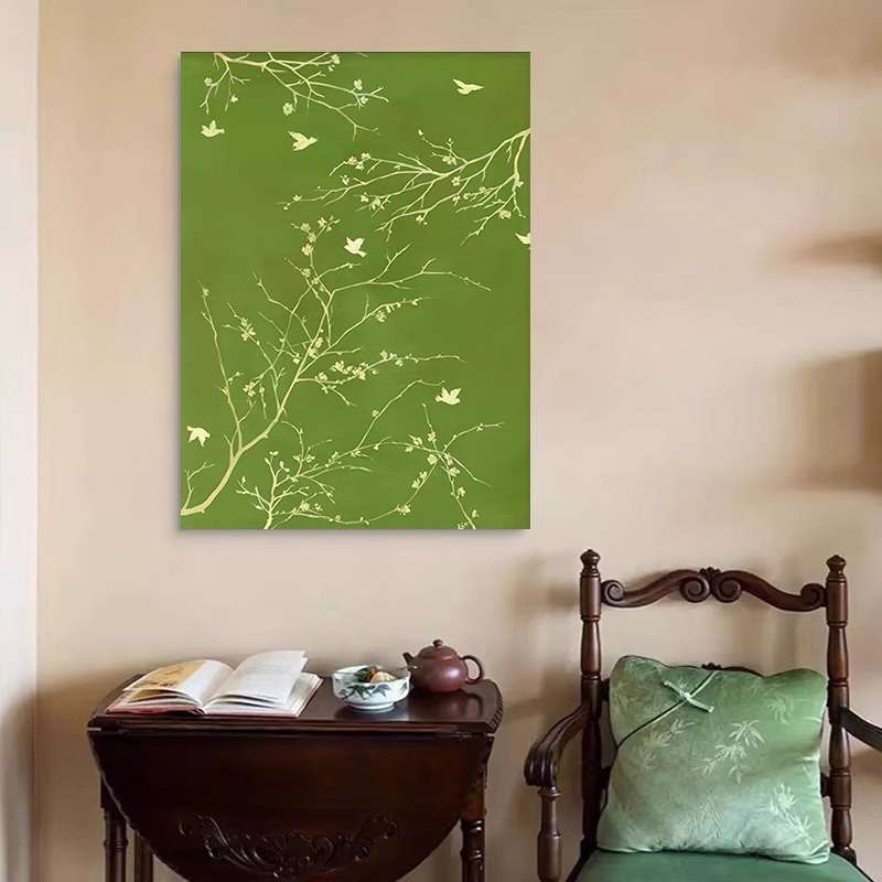 中式古典植物花卉客厅装饰画小众艺术中古风玄关书房走廊装饰挂画图片