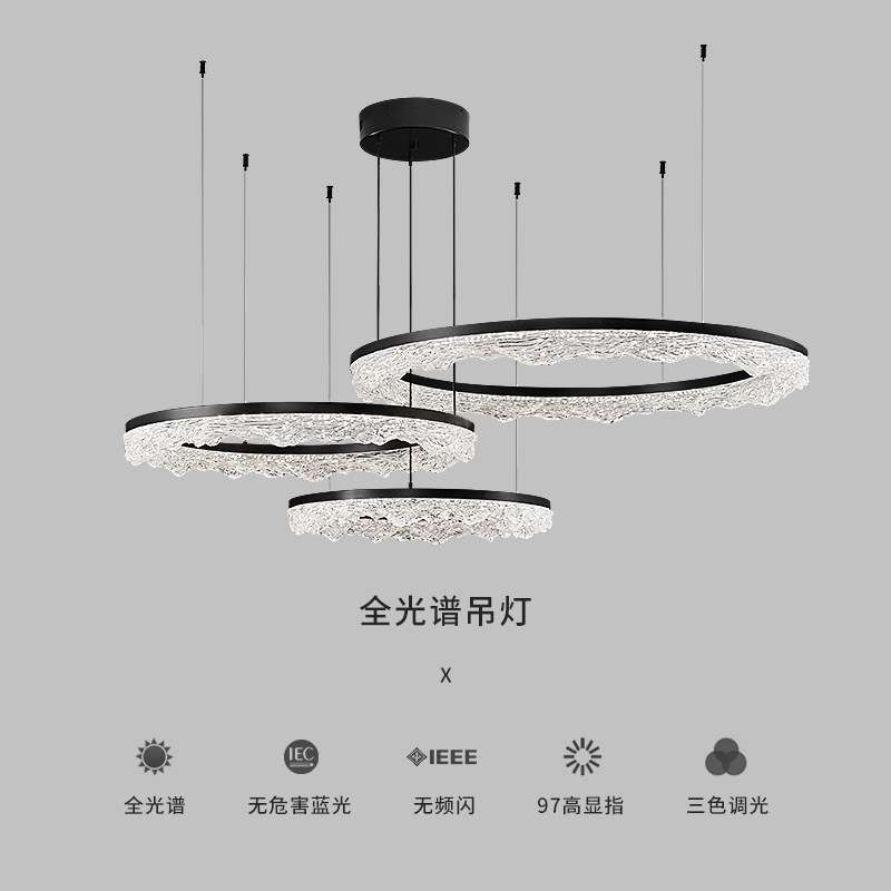 意式极简灯客厅吊灯现代轻奢灯别墅展厅吊灯创意冰裂纹卧室吊灯