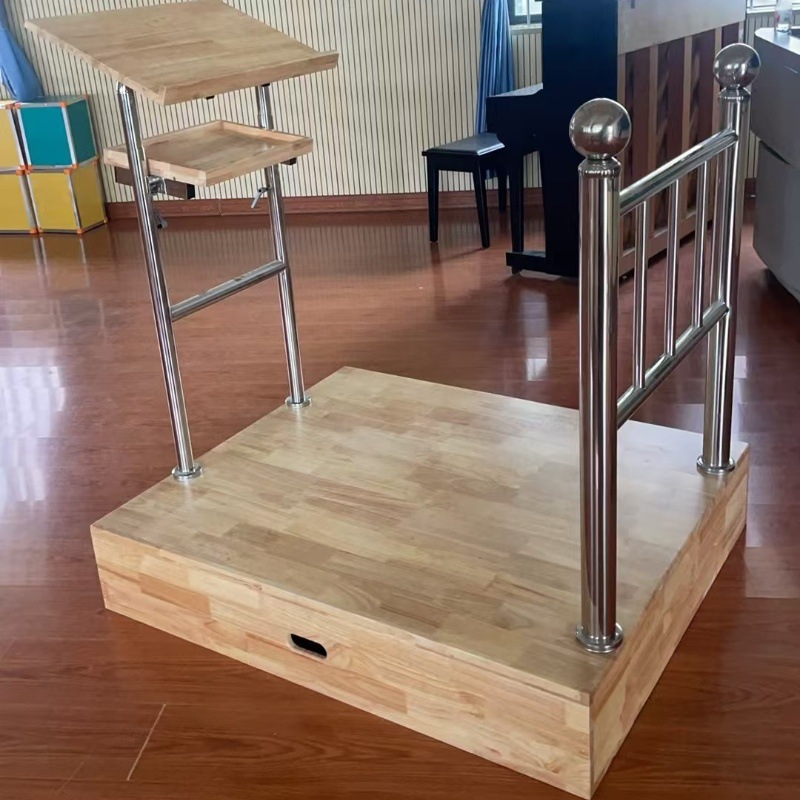 大合唱音乐指挥台合唱台 校园表演演奏指挥架 实木琴谱指挥架子