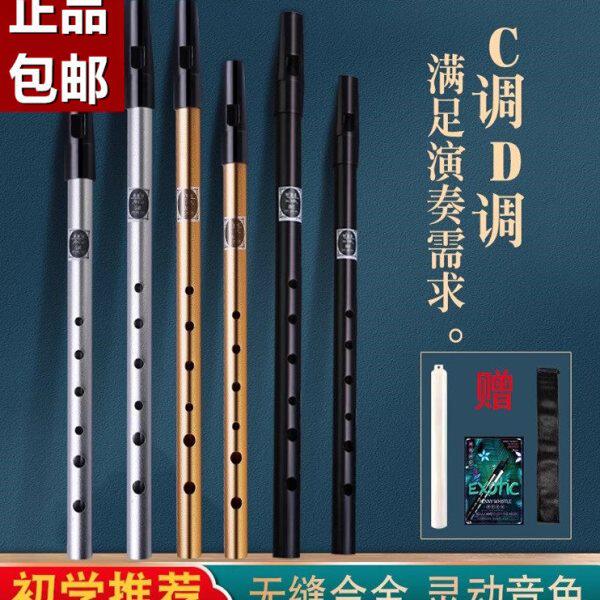 爱尔兰哨笛初学者入门金属哨笛6孔C/D调高音金属专业直竖笛子乐器