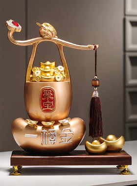 聚宝盆摆件招财聚财新中式家居客厅办公室高档P装饰品乔迁开业礼