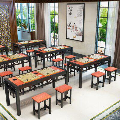 棋盘桌实木仿古围棋桌子象棋桌两用学生国学桌幼儿培训班桌椅组合
