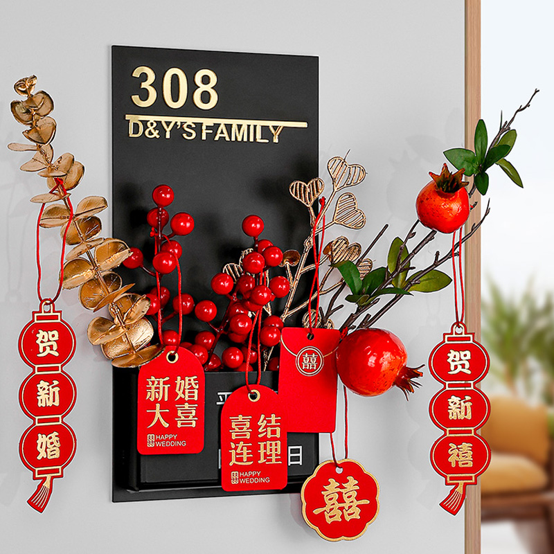网红插花门牌号码牌家用定制轻奢创意入户门挂牌高级感欢迎回家门