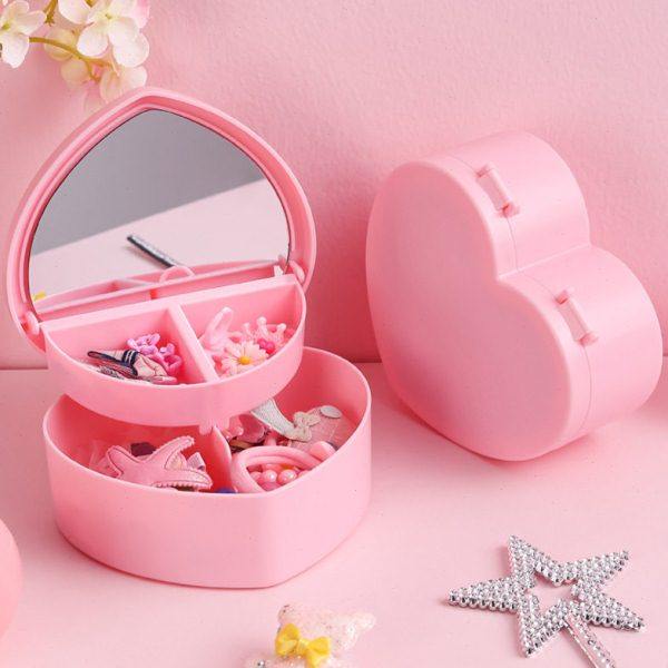 粉色少女心收纳盒饰品桌面首饰盒少女樱星星爱心收纳盒双层置物盒,收纳整理,首饰盒,淘宝优惠券,粉丝福利购,淘宝优惠卷