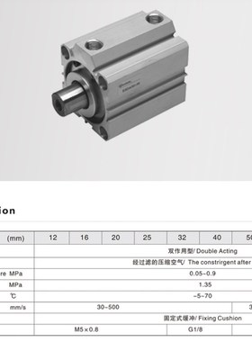 亿日气缸 ESDA 12 16 20 25 32 40 50 63H 80 10N0 125 160*5 15